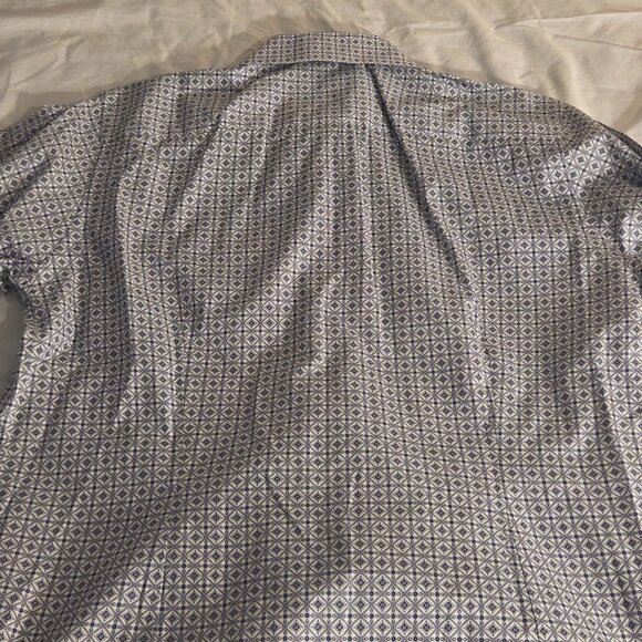 Eton Shirt Mens Large Blue Check Long Sleeve Contemporary Dress size 44 - 15 3/4 - Picture 2 of 4